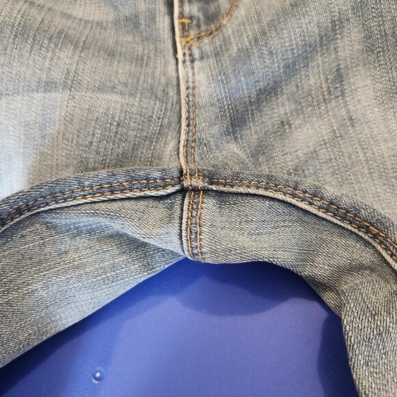 WHITE HOUSE BLACK MARKET The Skinny Crop Blue Medium Wash Embellished Ankle Wm 6 - Picture 11 of 12